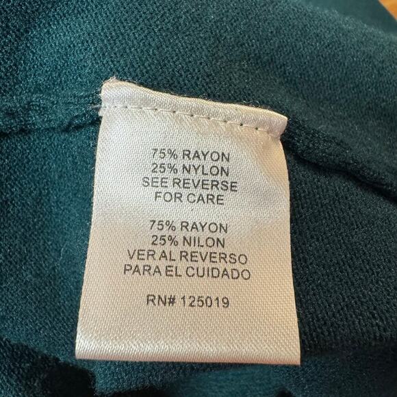 Joseph A Open Front Green long-sleeve cardigan with fringe hem. Size S - Picture 8 of 9